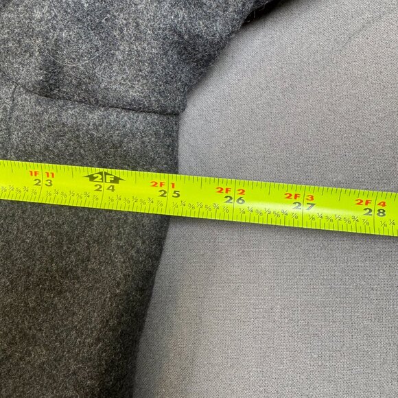 Men's Michael Kors Charcoal Gray Wool Blend Car Coat Overcoat XL Striped Scarf - Picture 9 of 15